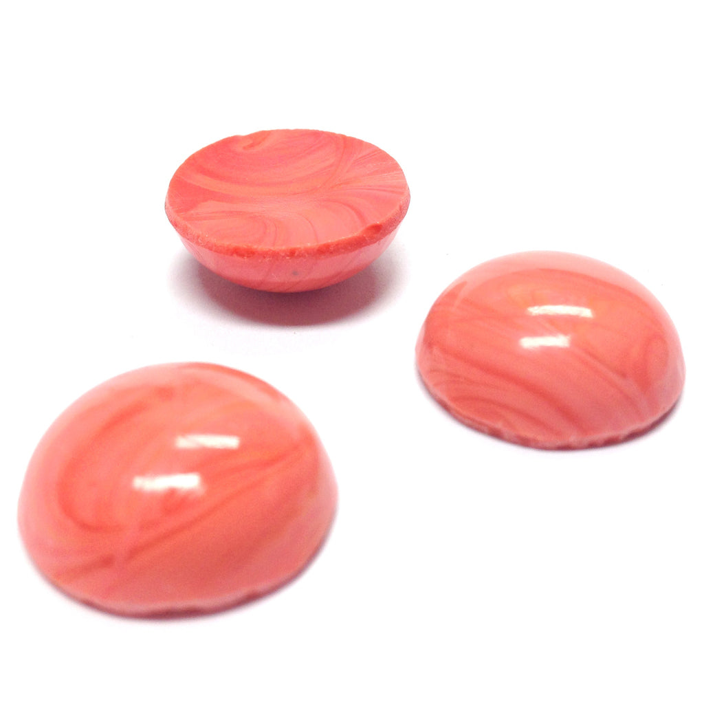 35MM Coral Glass Ear Button (2 pieces)