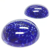 35MM Lapis Matrix Glass Ear Button (2 pieces)