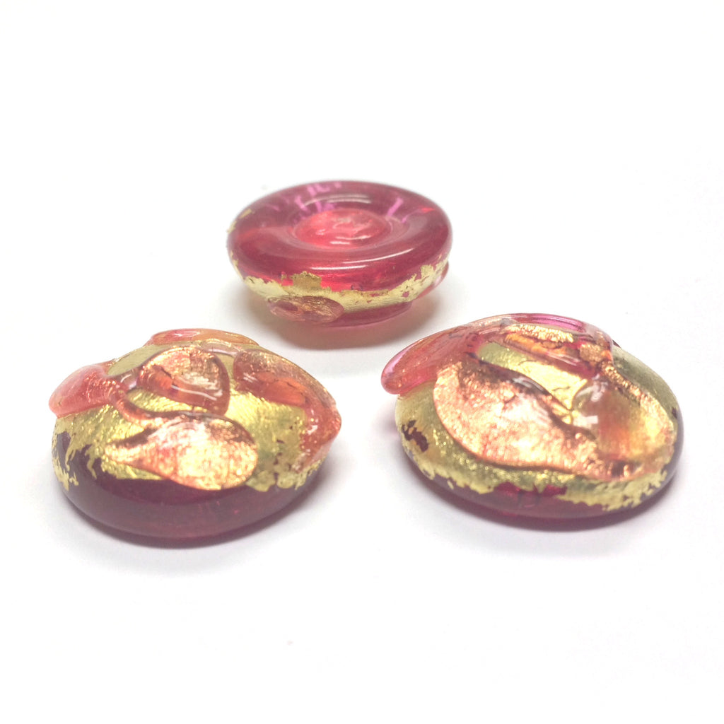 20MM Ruby/Gold Foiled Cab (1 pieces)