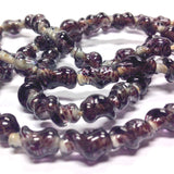 12X8MM Grey Twisted Glass Oval Bead 60 pieces)