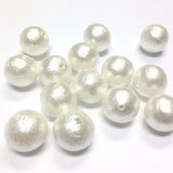 28MM Paper Mache White Cotton Pearl Bead