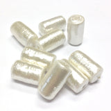 20X11MM Papermache White Pearl Tube Bead