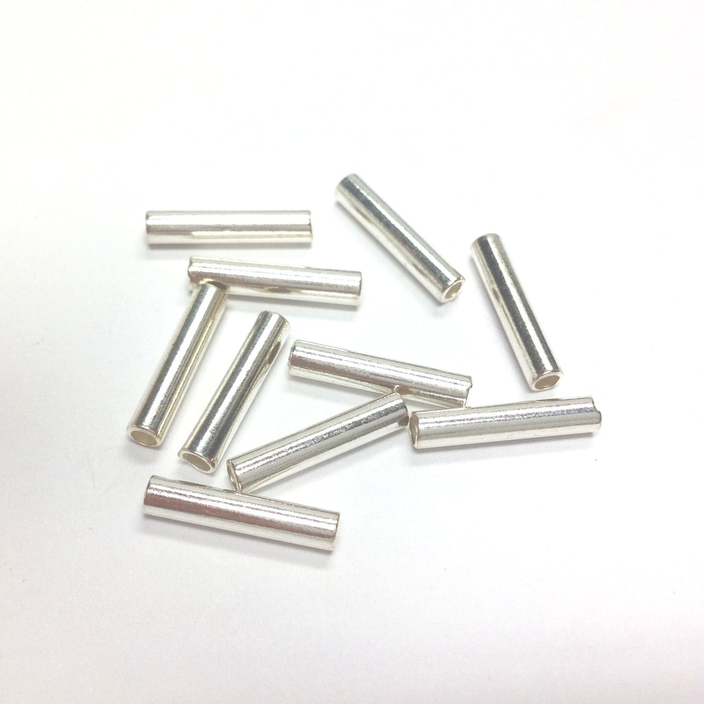 15X3MM Silver Tube Bead (144 pieces)