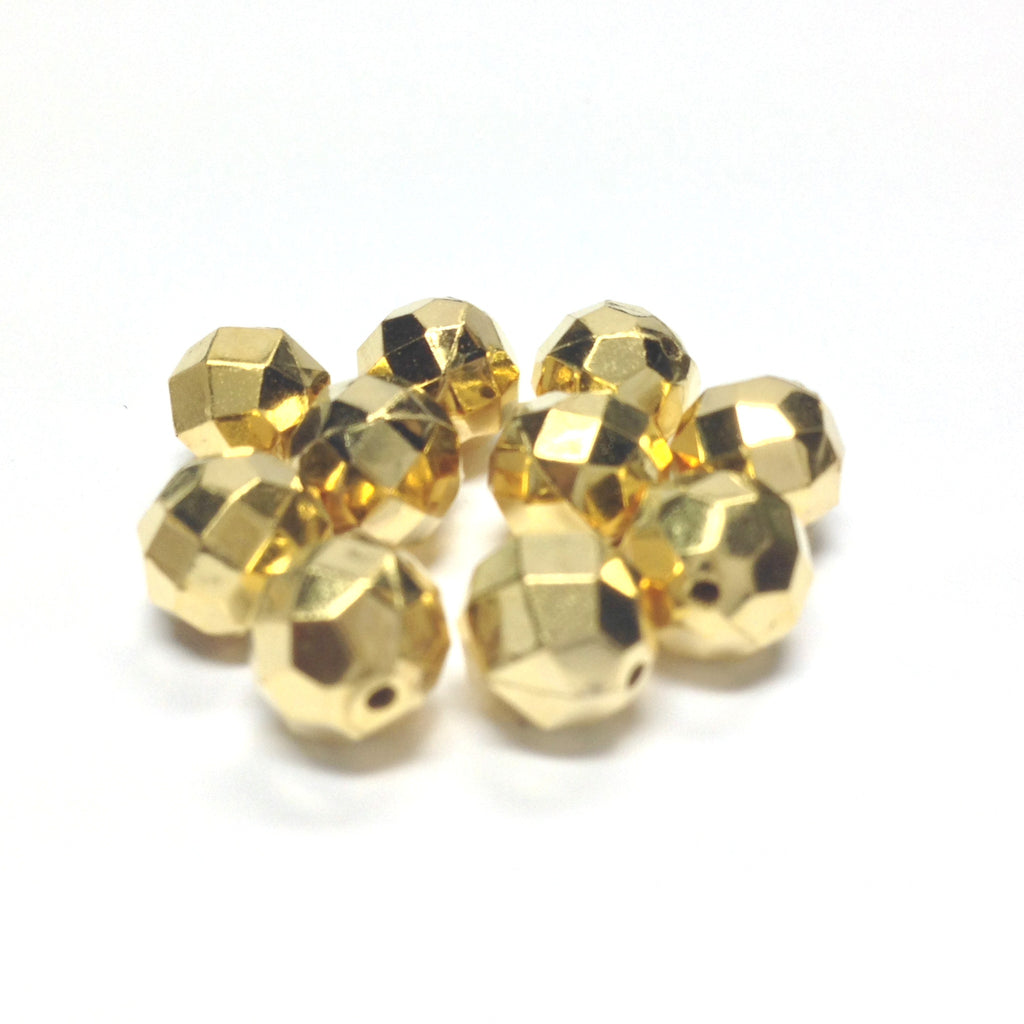 6MM Ham.Gold Faceted Round Bead (144 pieces)