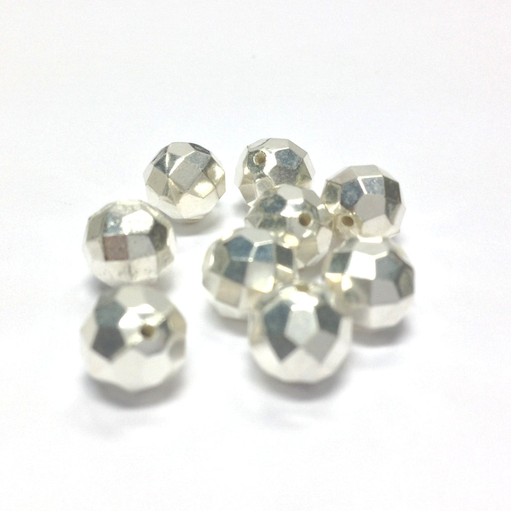 4MM Silver Faceted Round Bead (144 pieces)