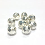 8MM Silver Faceted Round Bead (72 pieces)