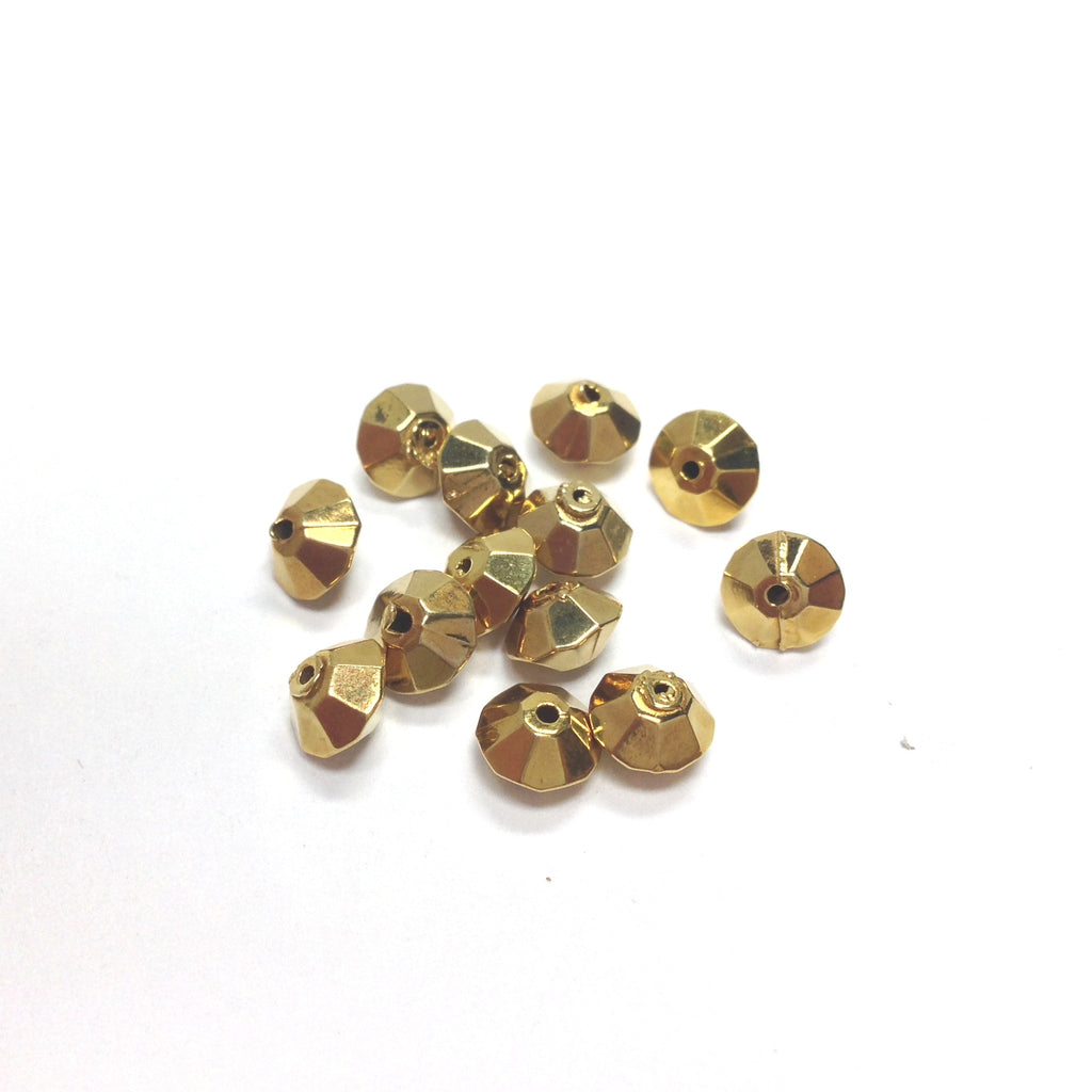 6MM Gold Faceted Rondel (144 pieces)