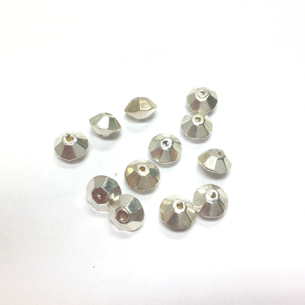 6MM Silver Faceted Rondel (144 pieces)