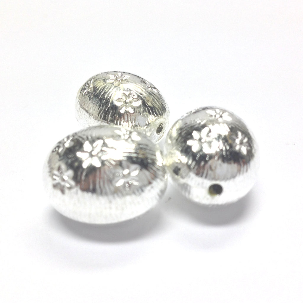 18X14MM Fancy Silver Oval Bead (12 pieces)