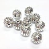 12MM Antique Silver Fluted Bead. (36 pieces)
