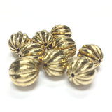 14MM Ant.Ham.Gold Fluted Bead (24 pieces)