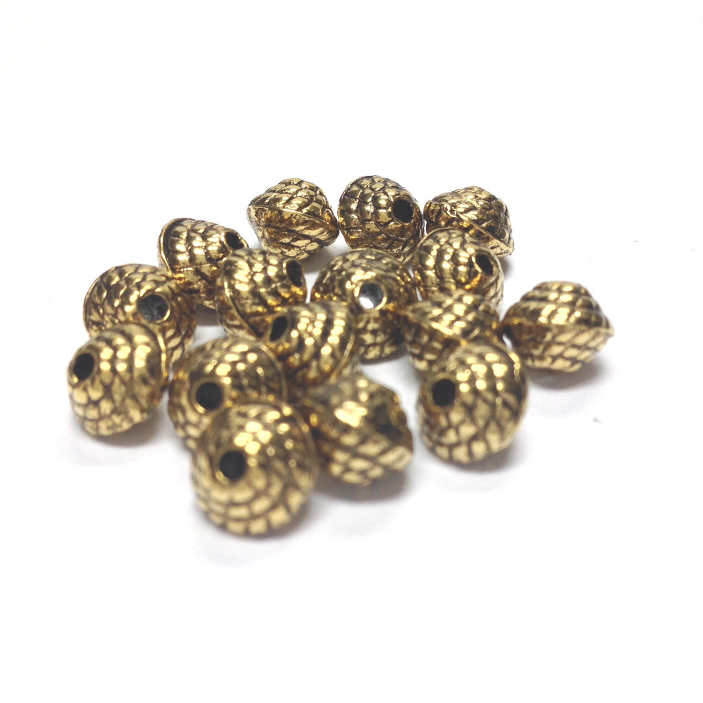 6MM Ant.Ham.Gold Rope Bead (144 pieces)