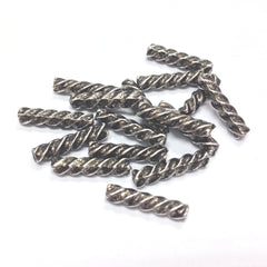 14X3MM Ant.Silver Twist Tube Bead (144 pieces)