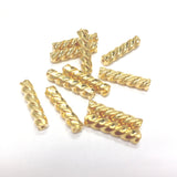 14X3MM Ham.Gold Twist Tube Bead (144 pieces)