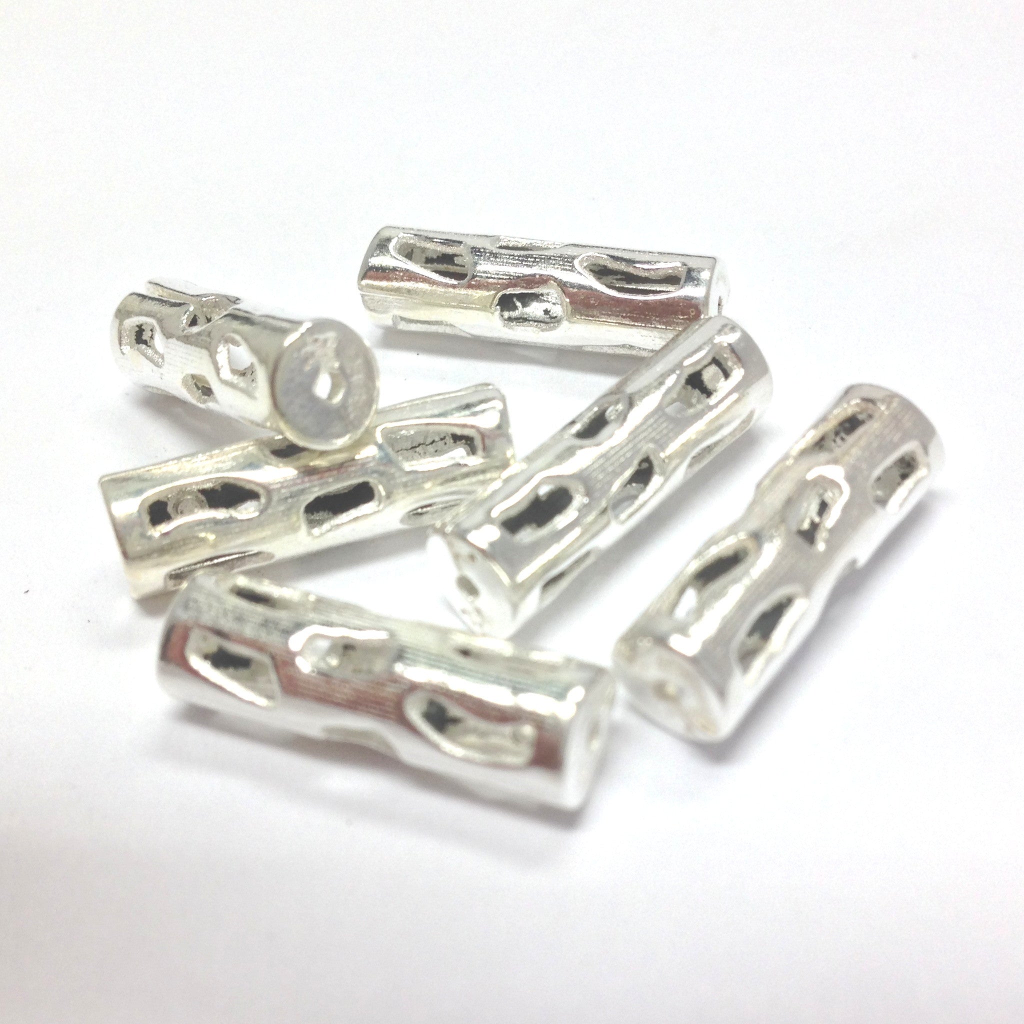 18X5MM Perforated Silver Tube Bead (72 pieces)