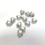 6MM Antique Silver Heart Bead (144 pieces)
