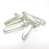 20X5MM Silver 4-Sided Tube Bead (36 pieces)