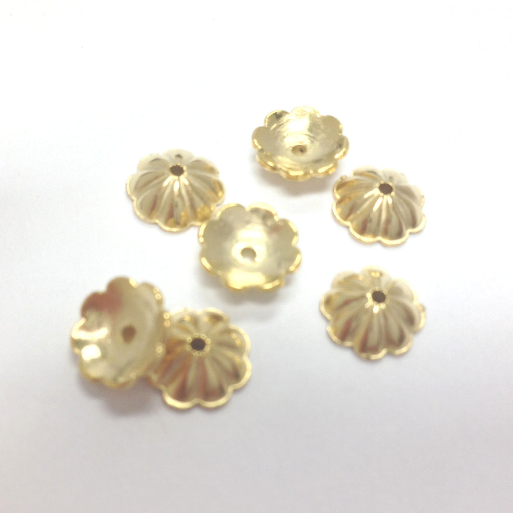 8MM Ham.Gold Fluted Flower Cap (144 pieces)