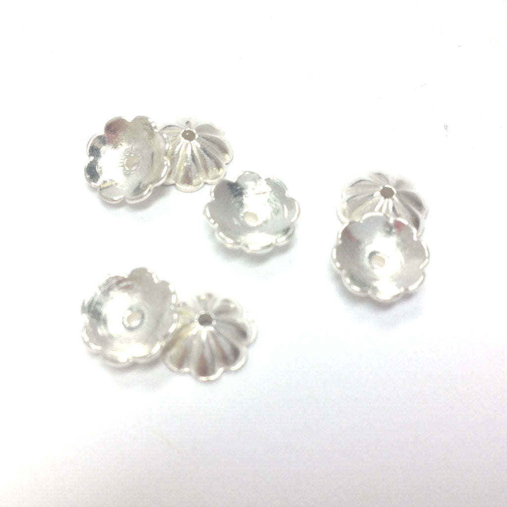 8MM Silver Fluted Flower Cap (144 pieces)