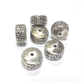 10X6MM Antique Silver Rondel (36 pieces)