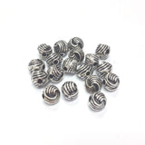6MM Antique Silver Knotted Rope Bead (144 pieces)