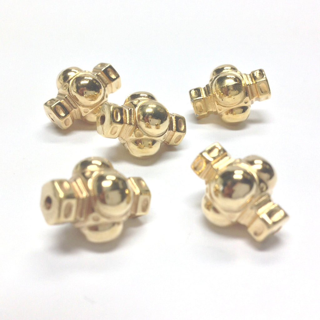 14X11MM Hamilton Gold Fancy Bead (36 pieces)