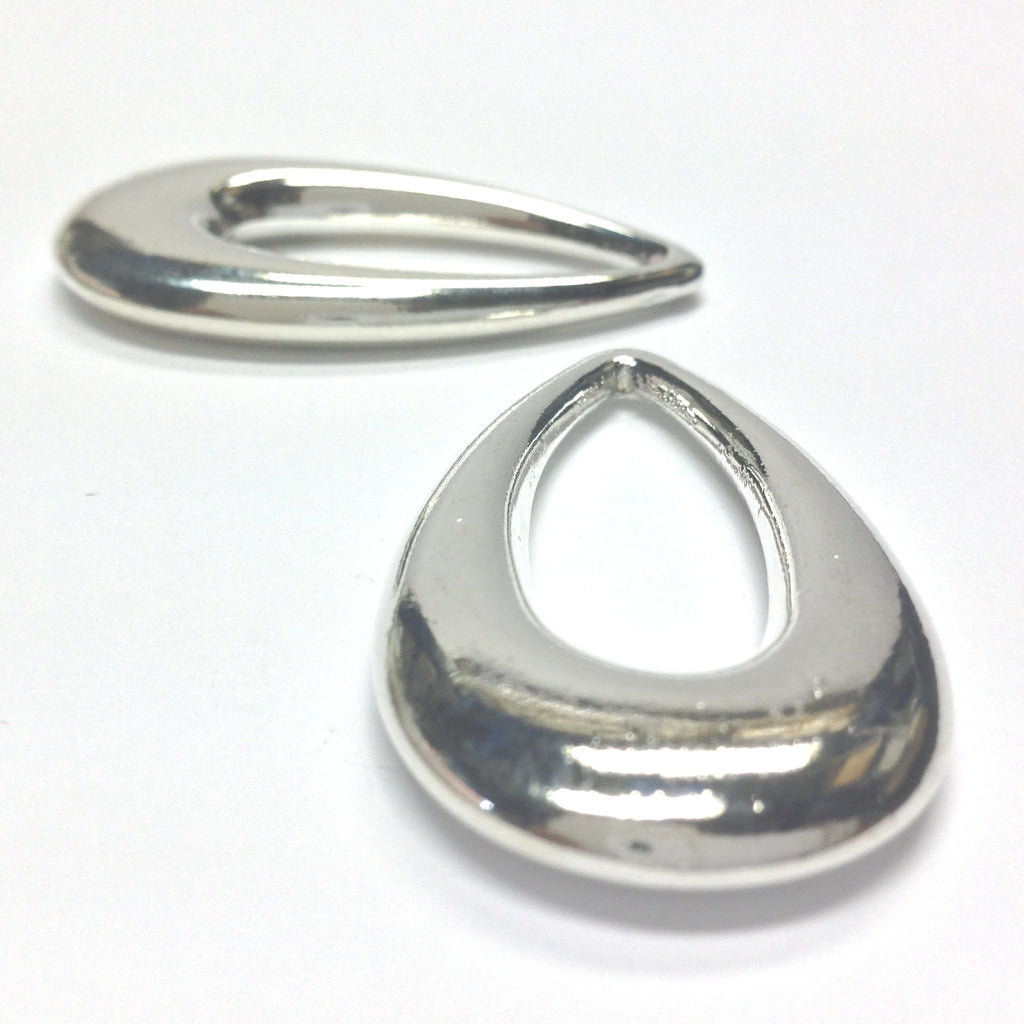 45X25MM Silver Hoop (6 pieces)