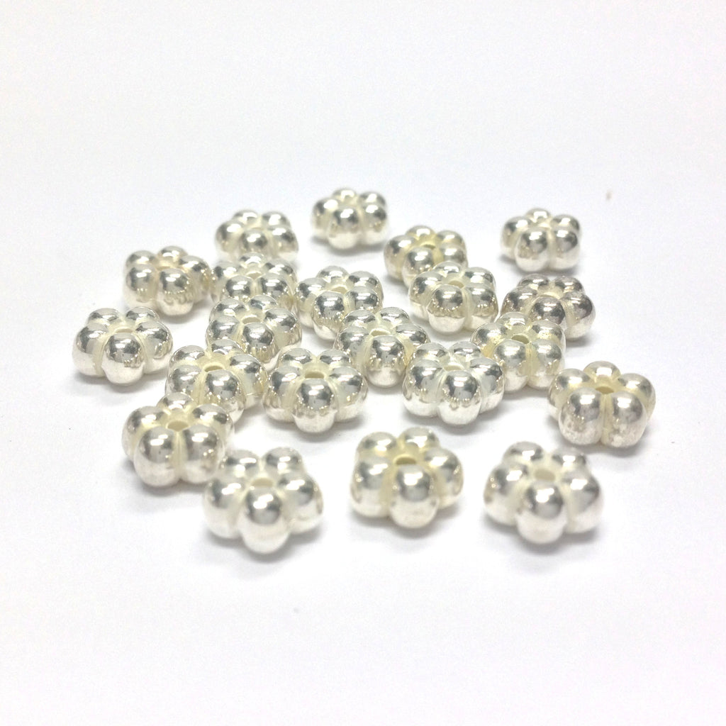 8MM Silver Flower Rondel (144 pieces)