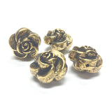 16MM Ant. Hamilton Gold Flower Bead (24 pieces)