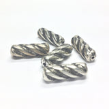 18X6MM Ant.Silver Twist Tube Bead (72 pieces)