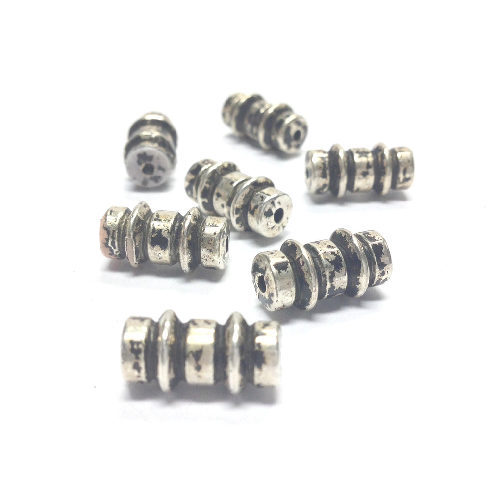 14X8MM Ant.Silver Fancy Tube Bead (72 pieces)