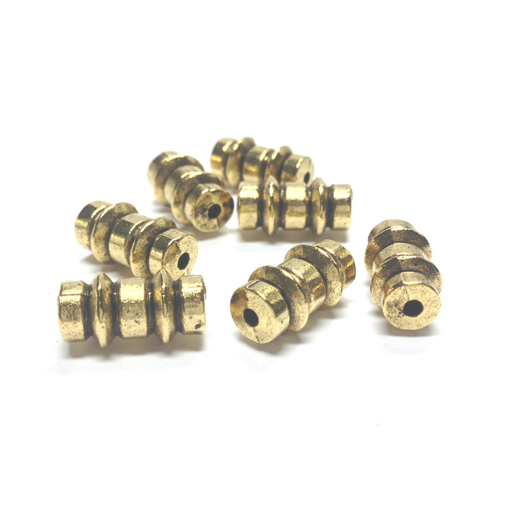 14X8MM Ant.Ham.Gold Fancy Tube Bead (72 pieces)