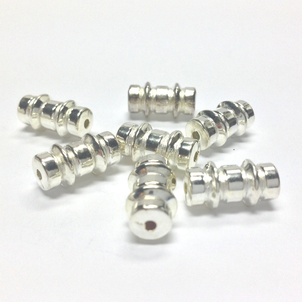 14X8MM Silver Fancy Tube Bead (72 pieces)