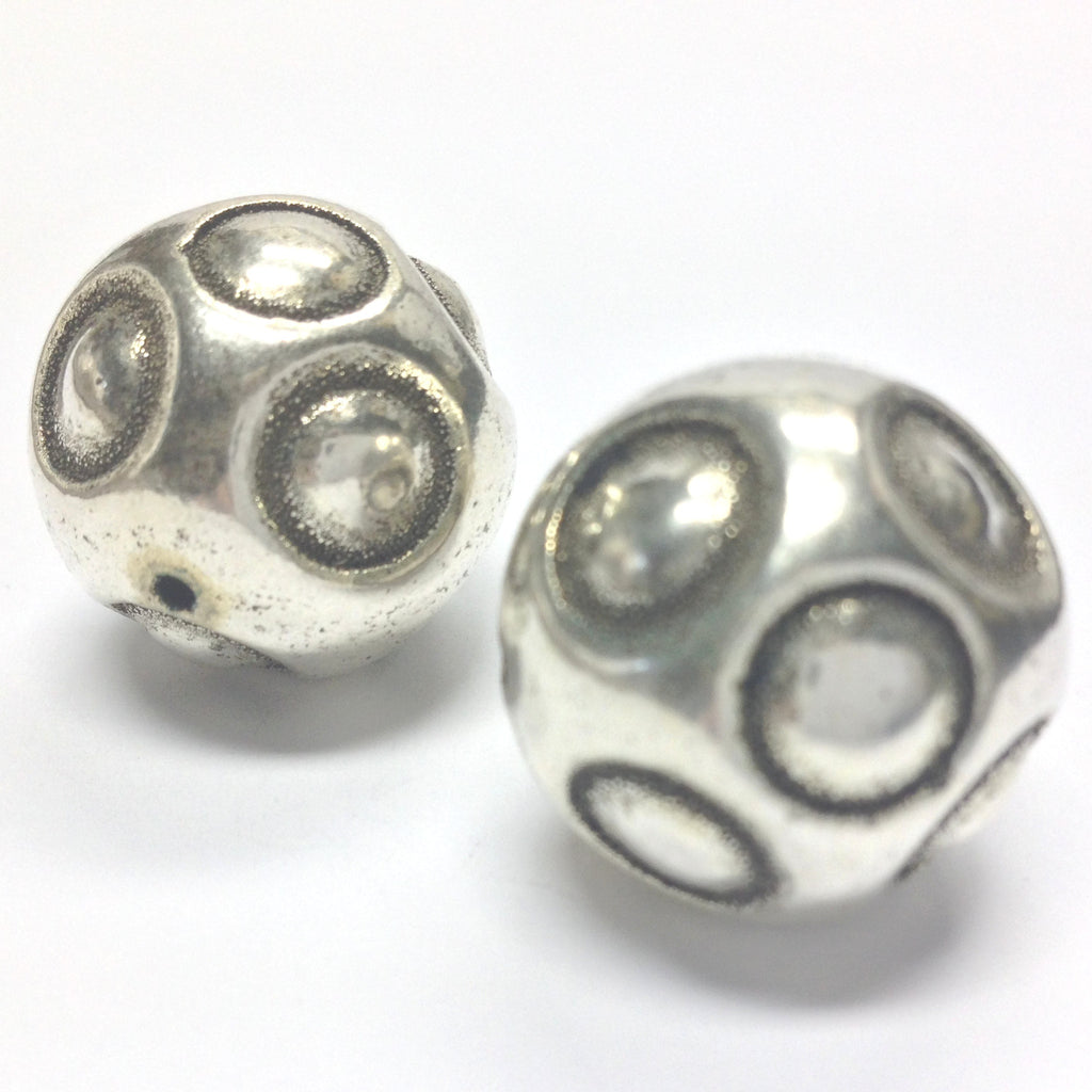 22MM Ant.Silver Polka Dot Bead (12 pieces)