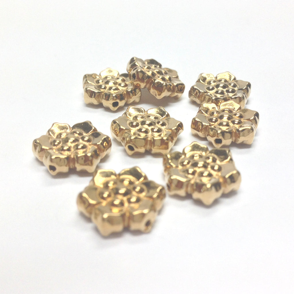 12MM Gold Flower Disc Bead (72 pieces)