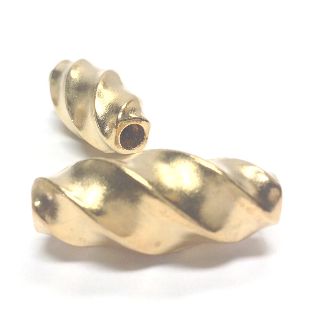 34X15MM Large Gold Oval Twist Bead (12 pieces)