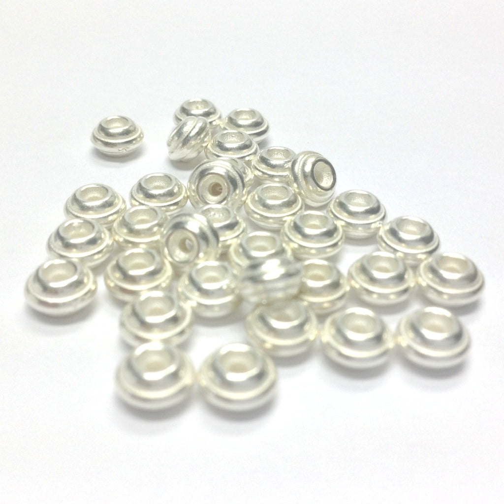 10MM Silver Rondel (72 pieces)