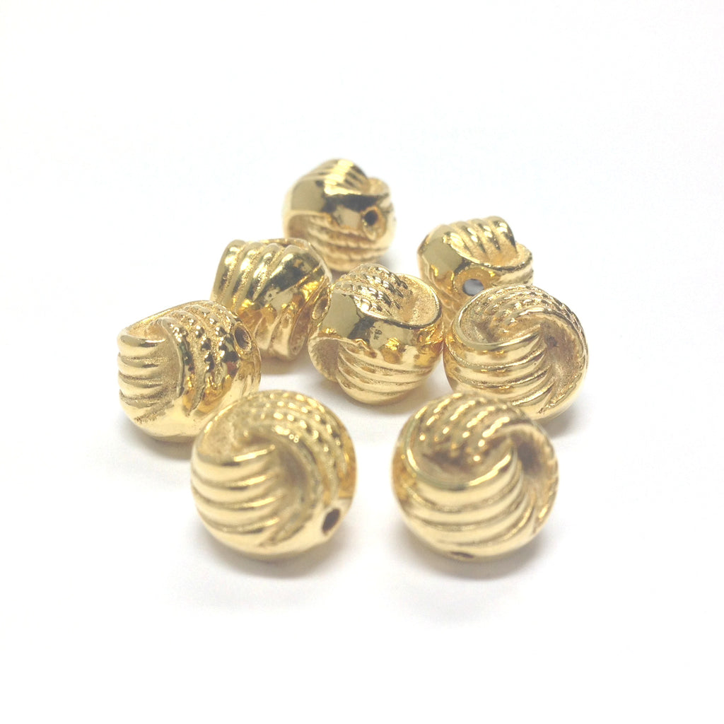 10MM Knotted Ham.Gold Rope Bead (72 pieces)