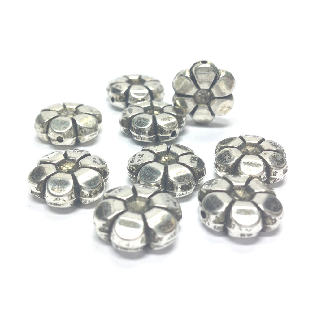 13MM Ant.Silver Flower Bead (72 pieces)
