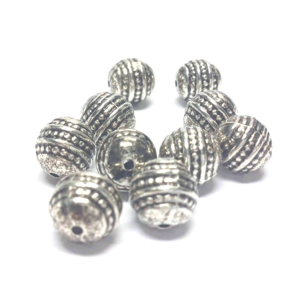 10MM Antique Silver Fancy Bead (72 pieces)
