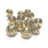 10MM Ant.Ham.Gold Fancy Bead (72 pieces)