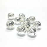 10MM Fancy Silver Round Bead (72 pieces)