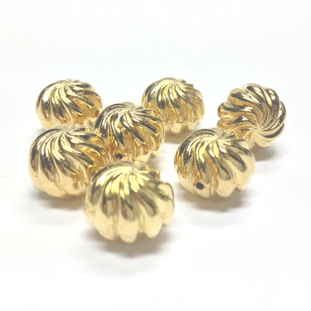 Large Hamilton Gold Swirl Bead (24 pieces)