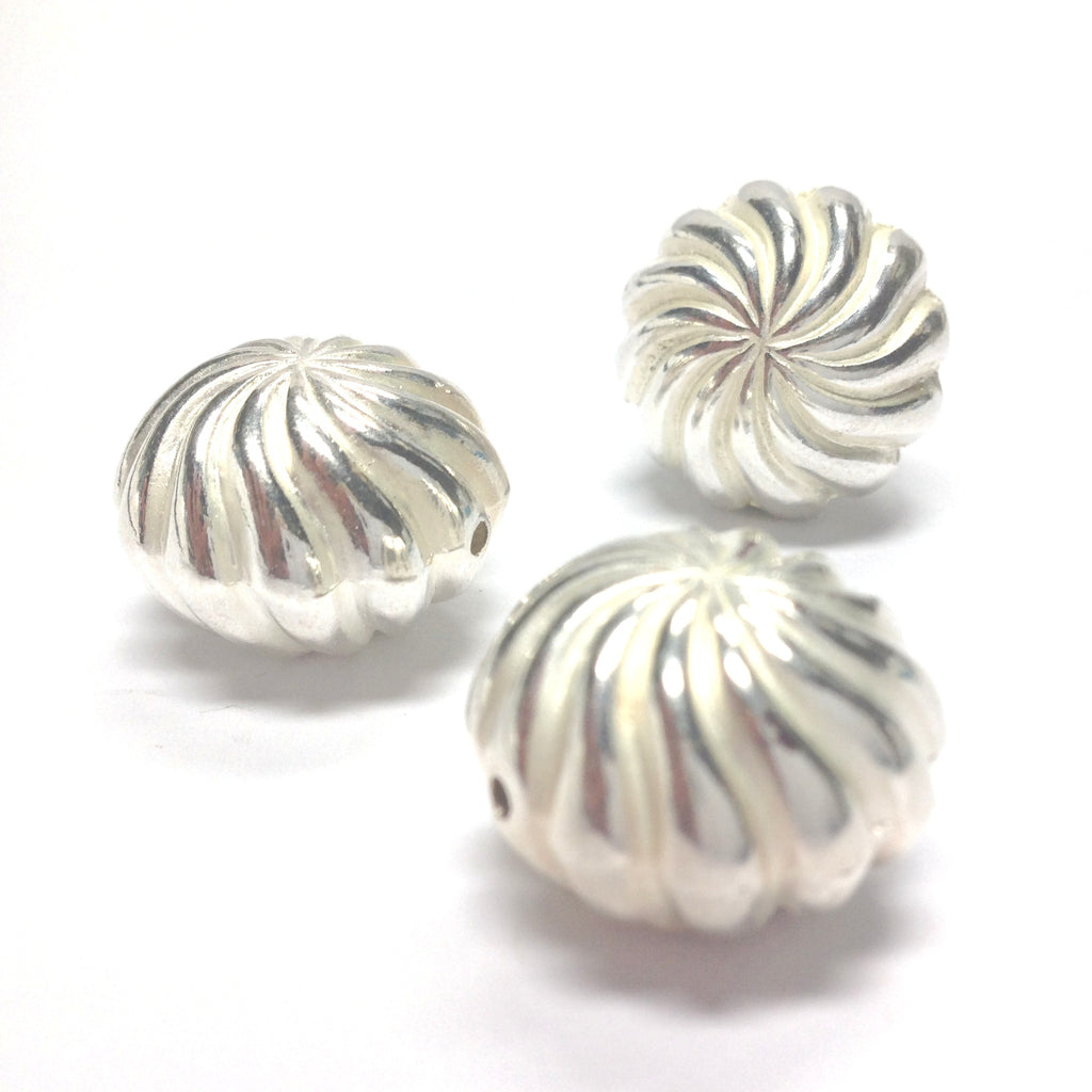 Large Silver Swirl Bead (24 pieces)
