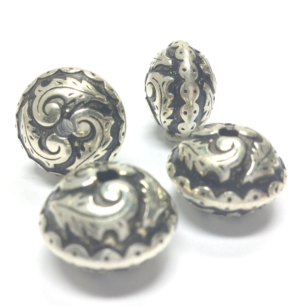 25X18MM Fancy Ant. Silver Bead (12 pieces)