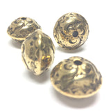 18X13MM Fancy Ant.Ham.Gold Rondel (12 pieces)