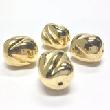 16X13MM Bar. Ham.Gold Nugget Bead (24 pieces)