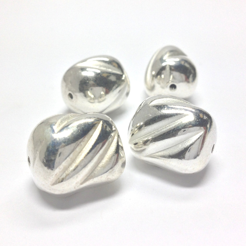 18X15MM Baroque Silver Nugget Bead (24 pieces)