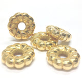 18MM Ham. Gold Fluted Rondel (36 pieces)