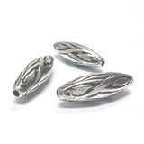 30X10MM Fancy Ant.Silver Oval Bead (24 pieces)